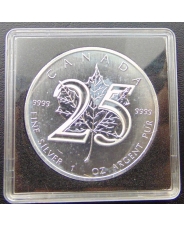 Канада 5 долларов 2013  25 лет Выпуска монет с кленовым листом Ag / капсула 