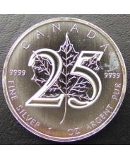 Канада 5 долларов 2013  25 лет Выпуска монет с кленовым листом Ag/ Холдер
