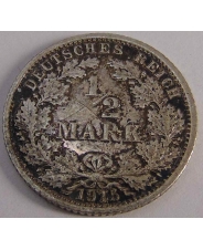 Германия 1/2 марки 1915 года D