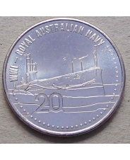 Австралия 20 центов 2015 Первая Мировая Война Королевский флот Австралии UNC