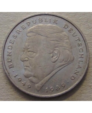 Германия ФРГ 2 марки 1990 Франц Йозеф Штраус