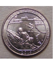 США 25 центов 2019 48  Монумент воинской доблести, Война в Тихом океане, Гуам UNC (S)