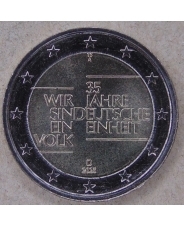 Германия 2 евро 2025 35 лет немецкого единства. Объединение Германии UNC. арт. 5483