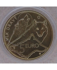 Словакия 5 евро 2021 Волк UNC арт. 1593