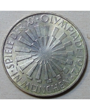 Германия / ФРГ 10 марок 1972 D XX летняя Олимпиада в Мюнхене. Солнце арт. 34300