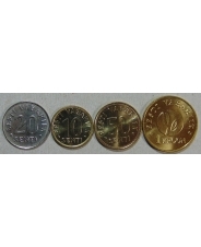 Эстония Набор 4 монеты 10, 20. 50 центов, 1 крона 2006 - 2008 1 крона 90 лет Республики UNC