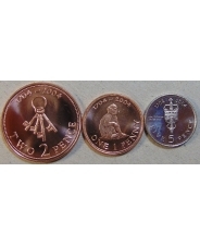 Гибралтар Набор 3 монеты 1, 2, 5 2004 300 лет оккупации Гибралтара UNC арт. 1233