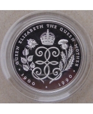 Великобритания 5 фунтов 1990 90 лет со дня рождения Королевы - Матери. Proof. арт. 1706-00005