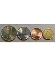Румыния Набор 4 монеты 1, 5, 10, 50 бани 2019 Новый герб UNC