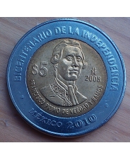 Мексика 5 песо 2008 год. (Франсиско Примо де Вердад)