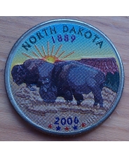 США 25 центов 2006 год  Штаты и Территории  -  Северная Дакота (North Dakota) цветная