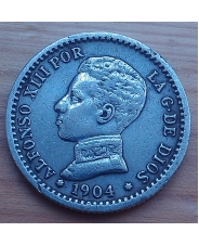 Испания 50 сентимо 1904 серебро P.C. KM# 723
