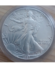 США 1 доллар  1987 Американский Орёл Шагающая Свобода  серебро 1 унция