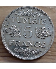 Тунис 5 франков 1936 Ag 