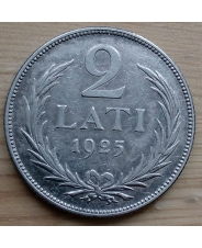 Латвия 2 лата 1925 года Ag