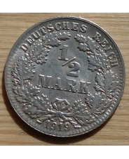Германия 1/2 марки 1919 года D