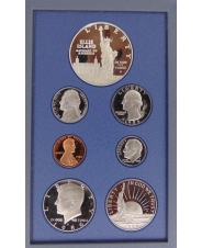 США. Годовой Набор 7 монет 1 цент - 1 доллар 1986. Пластик Серебро. Пруф. арт. 3109-63000