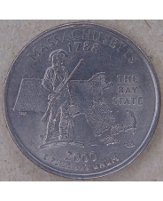 США 25 центов 2000  Massachusetts.  Массачусетс. P. арт. 4519-25000