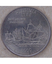США 25 центов 2000 Виргиния. Virginia.  P. арт. 4528-25000