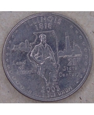 США 25 центов 2003 Illinois. Иллинойс. P. арт. 4514-25000 