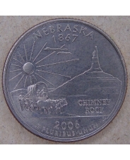США 25 центов 2006 Nebraska. Небраска. P. арт. 4517-25000 