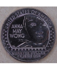 США 25 центов 2022 Женщины Америки. №5 Анна Мэй Вонг. P. UNC арт. 3547