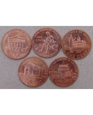 США 1 цент 2009-2010 &quot;Центы Линкольна&quot; Набор 5 монет UNC. арт. 1879