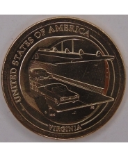 США 1 доллар 2021 Американские Инновации 11. Мост-тоннель через Чесапикский залив P UNC. арт. 1326
