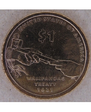 США 1 доллар 2011 Сакагавея. Трубка Мира. P. арт. 2453