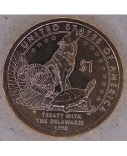 США 1 доллар 2013  Сакагавея. Договор с делаварами. P. арт. 1318