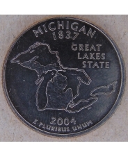 США 25 центов 2004 Мичиган. Michigan P UNC арт. 2493