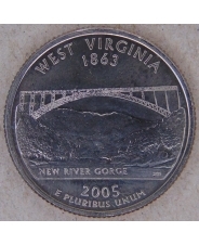 США 25 центов 2005 West Virginia Западная Виргиния P UNC арт. 2474