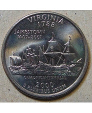 США 25 центов 2000 Виргиния. Virginia  P UNC арт. 2488