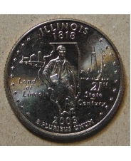 США 25 центов 2003 Illinois Иллинойс P UNC