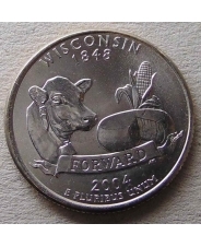 США 25 центов 2004 Wisconsin. Висконсин P UNC арт. 2477