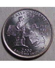 США 25 центов 2000  Massachusetts  Массачусетс P UNC