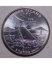 США 25 центов 2001 Rhode Island. Род-Айланд P UNC арт. 2485