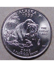 США 25 центов 2008 Alaska Аляска P UNC