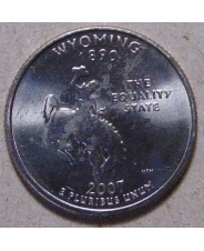 США 25 центов 2007 Wyoming Вайоминг P UNC 