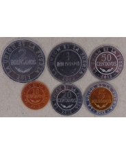 Боливия Набор монет 10, 20, 50 сентаво, 1, 2, 5 боливиано 2012-2017 UNC арт. 2809