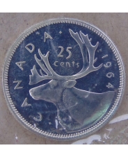 Канада 25 центов 1964 BU запайка. арт. 2803