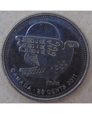 Канада 25 центов 2011 Орел. Сапсан. арт. 3530