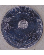 Канада 25 центов 2015 100 лет стихотворению На полях Фландрии. арт. 3544