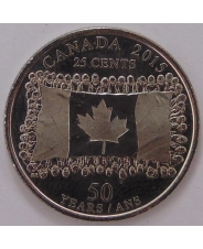 Канада 25 центов 2015 Канадский Флаг