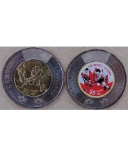 Канада 2 доллара 2022 50 лет серии 1972 Канада - СССР. цветная + простая UNC арт. 3467