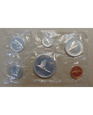 Канада набор 6 монет 1967  1, 5, 10, 25, 50 центов + 1 доллар Серебро / Запайка 