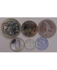 Гватемала Набор 6 монет. 1, 5, 10, 25, 50 сентаво, 1 кетсаль 1991-2007 UNC. арт. 3827