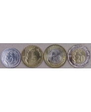 Индия. Набор из 4-х монет 2, 5, 10, 20 рупий 2020-2021. Новый дизайн. Капли UNC. арт. 4263