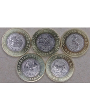 Казахстан 5*100 тенге 2025 Животный мир. Сайгак. Дрофа. Сокол. Архар. Снежный барс Набор. UNC.  арт. 5617