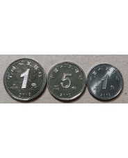Китай 3 монеты 1 джао 5 джао 1 юань 2019  / 3 монеты UNC